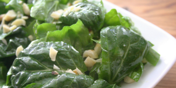 Tatsoi & Avocado Salad with Roast Garlic Dressing