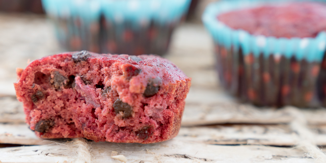 Beet Strawberry Muffins