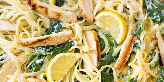 Lemon Ricotta Parmesan Pasta & Grilled Chicken