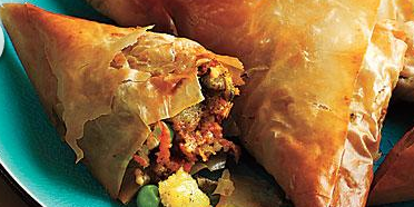 Vegetable Samosas with Mint Chutney