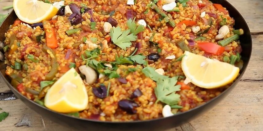 Spanish Vegetable and Herb Paella