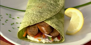 Grilled Vegetable Wrap with Turkey Sausage