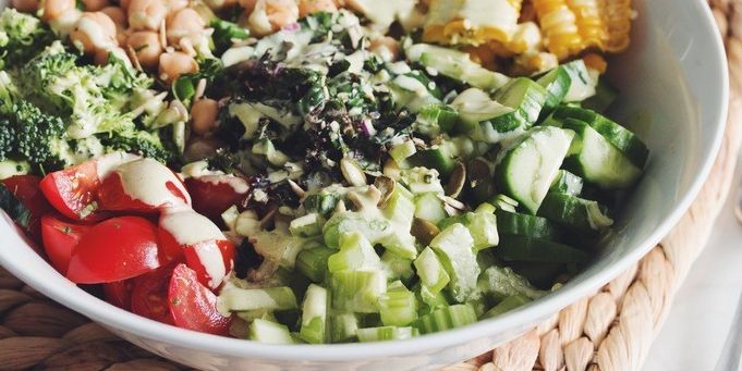 Vegan Chop Salad with Creamy Herb Dressing