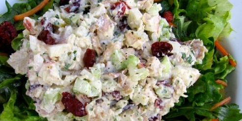 Healthy Chicken Salad with Apples & Cranberries