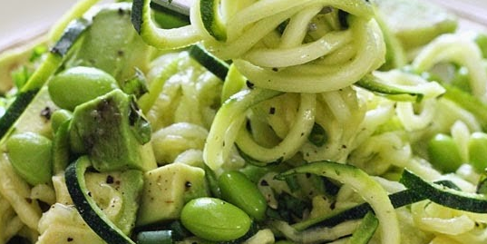 Spiralized Zucchini Salad with Avocado & Edamame