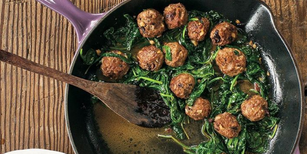 Lamb Meatballs with Garlic & Spinach