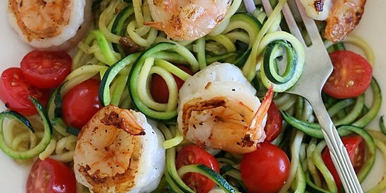 Zucchini Noodles with Lemon-Garlic Spicy Shrimp