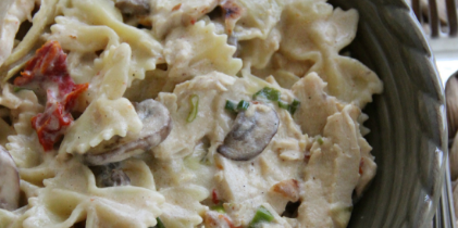 Bowtie Pasta with Artichokes and Mushrooms