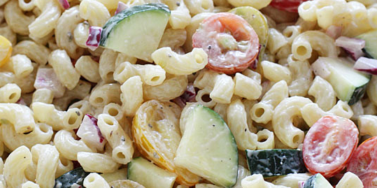 Macaroni Salad with Tomatoes & Zucchini