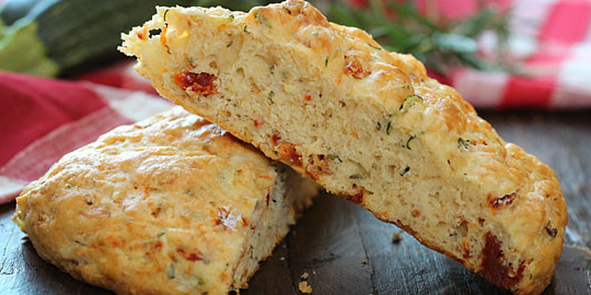 Savory Zucchini Asiago Tomato Scones