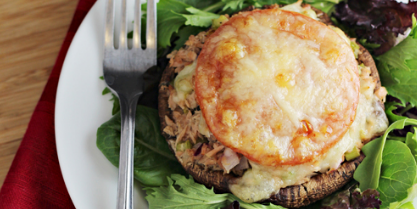 Tuna Melt on Roasted Portobello Mushrooms