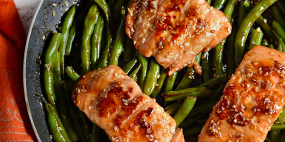 Sesame Glazed Salmon & Green Beans