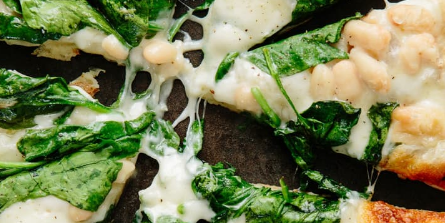 Spinach, White Bean & Taleggio Pizza