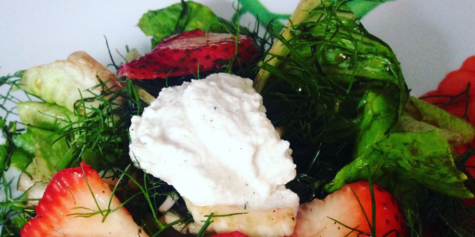Strawberry and Fennel Salad with Almond Cheese