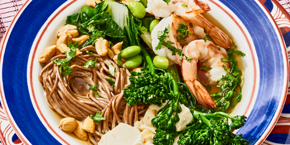 Soba with Broccoli, Shrimp & Lime