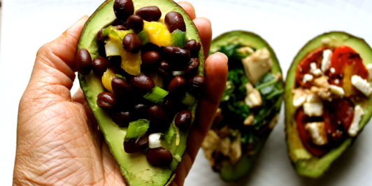 Black bean Mango Salsa Stuffed Avocado