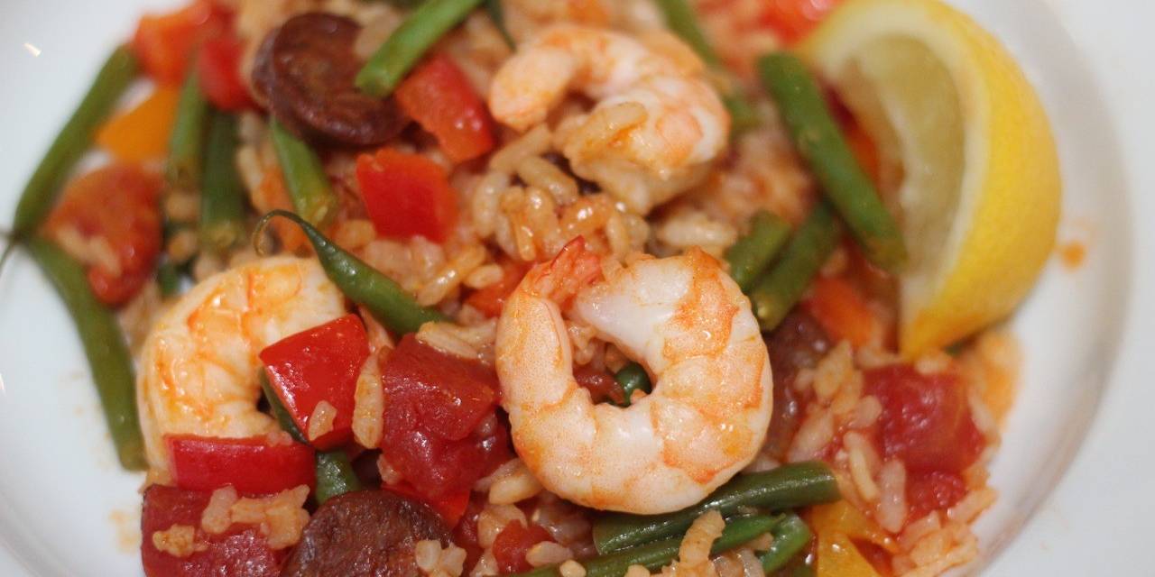 Shrimp and Chorizo Sausage Paella 