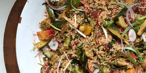 Cucumber Kimchi Tabbouleh