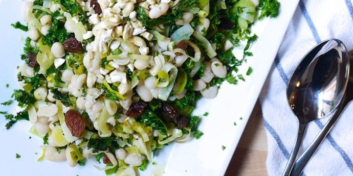 Warm White Bean and Leek Salad