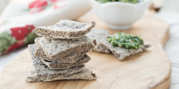 Rosemary Buckwheat Chia Crackers