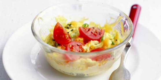 Zapped Scrambled Eggs and Veggies