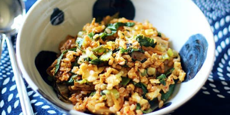 Kimchi Fried Rice with Extra Greens