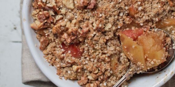 Clean Apple and Rhubarb Crumble