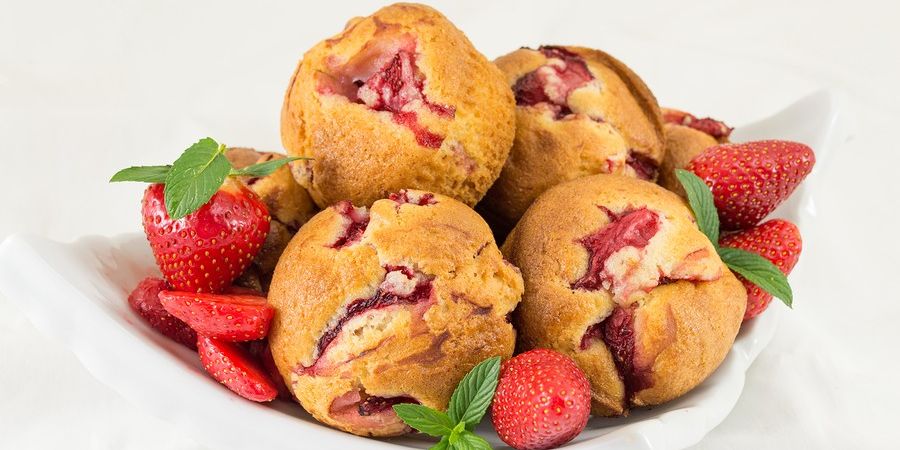 Canada Day Strawberry Muffins
