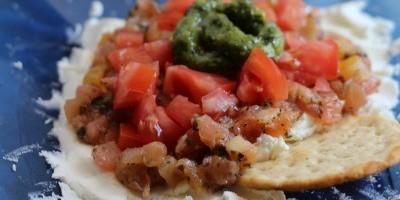 Goat Cheese and Bruschetta Layers Dip