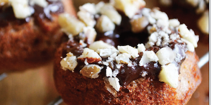 Banana Walnut Mini Donut with Dark Chocolate Glaze