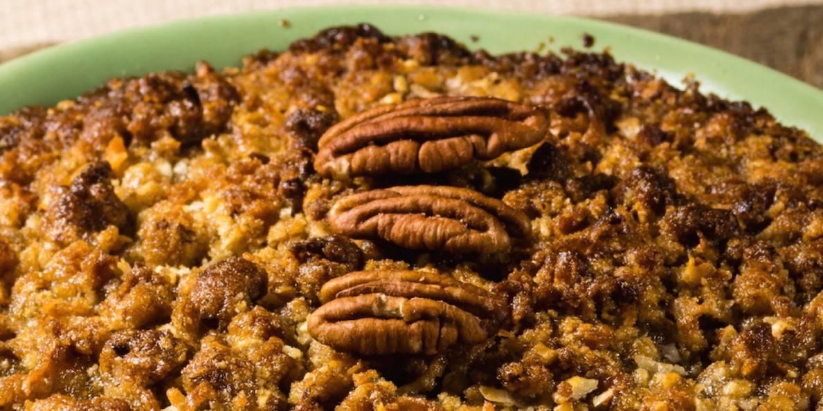 Pesto Lentil Sweet Potato Casserole