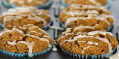 Pumpkin Pie Muffins with Coconut Frosting