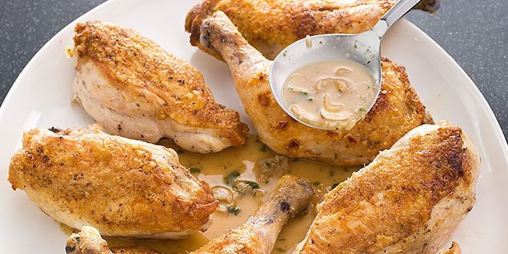 Slow-Roasted Chicken with Shallot-Garlic Sauce