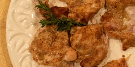 Spiced Mustard Glazed Chicken Tighs