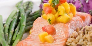 Baked Salmon with Mango Salsa