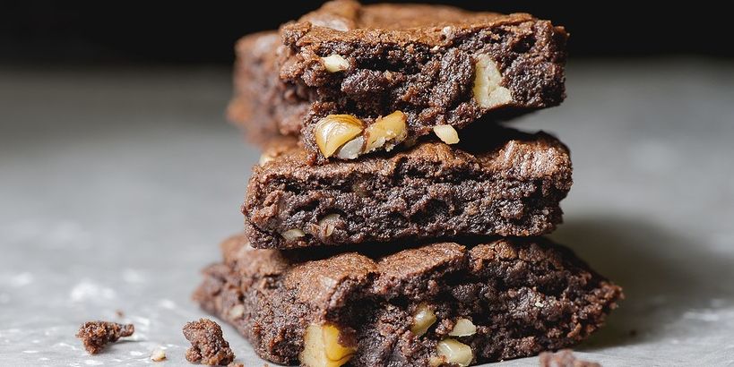 Raw Brownies with Chocolate Ganache