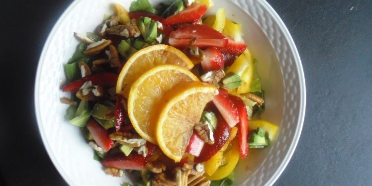 Strawberry Salad with Orange Balsamic Dressing 