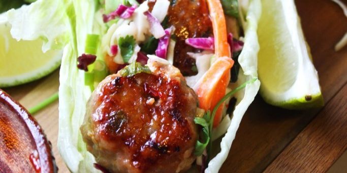 Thai Meatball Lettuce Wraps