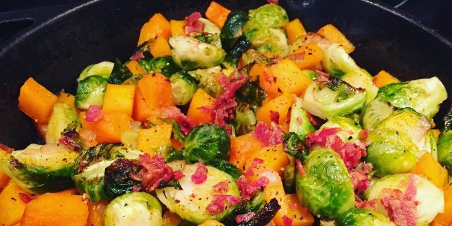 Roasted Brussels Sprouts and Butternut Squash