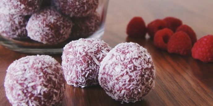Raspberry Coconut Bliss Balls
