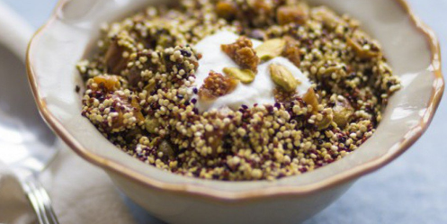 Toasted Quinoa Cereal with Pistachios and Figs