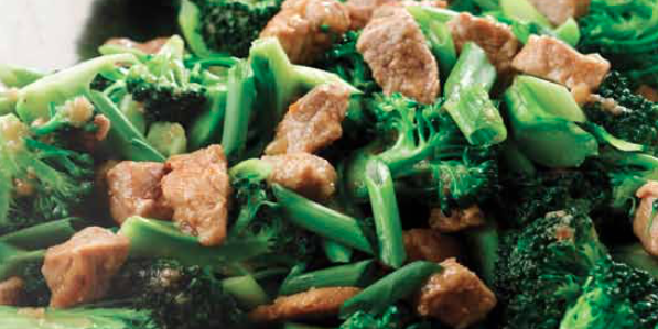 Stir-fried Pork & Broccoli w/ Garlic-Ginger Sauce
