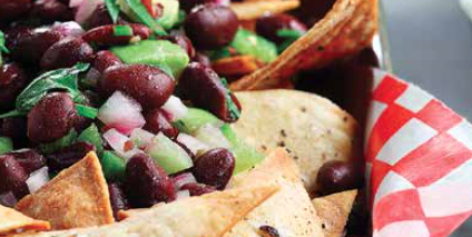 Black Bean Avocado Salsa with Baked Tortilla Chips