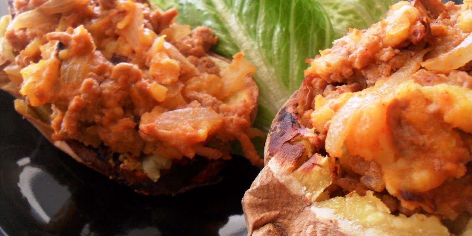 Loaded Turkey Stuffed-Twice Baked Sweet Potatoes