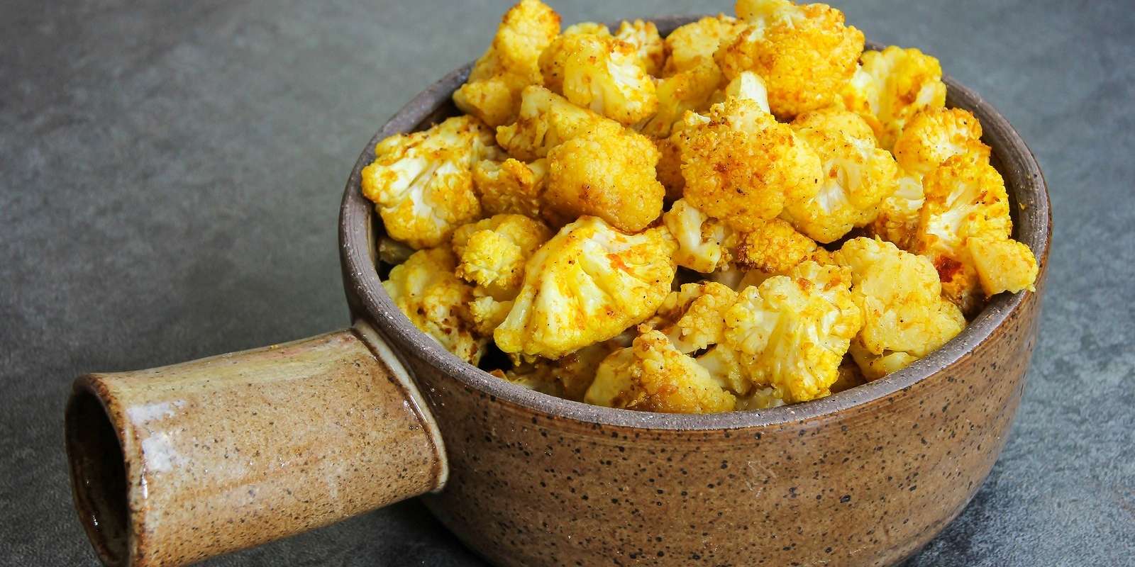 Roasted Turmeric Cauliflower on Squash Mash