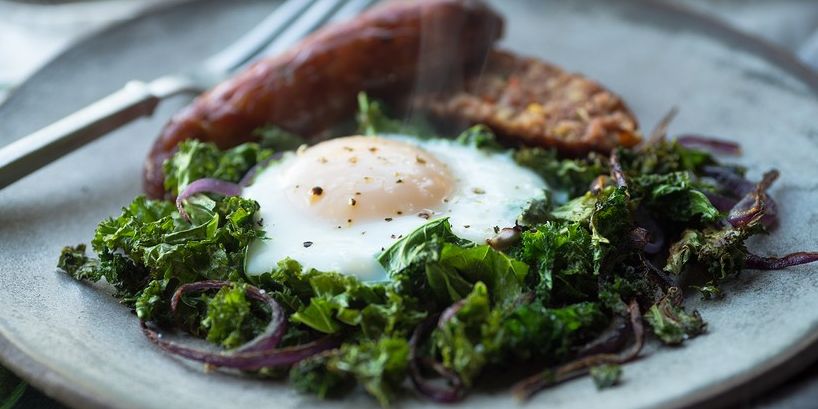 Piled Up Eggs & Greens