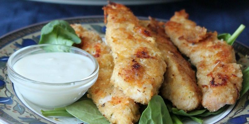 Baked Asiago Crusted Chicken Tenders