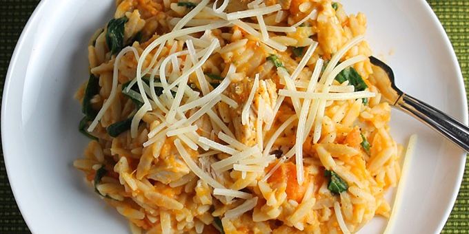 ORZO WITH LEFTOVER TURKEY AND SWEET POTATOES 