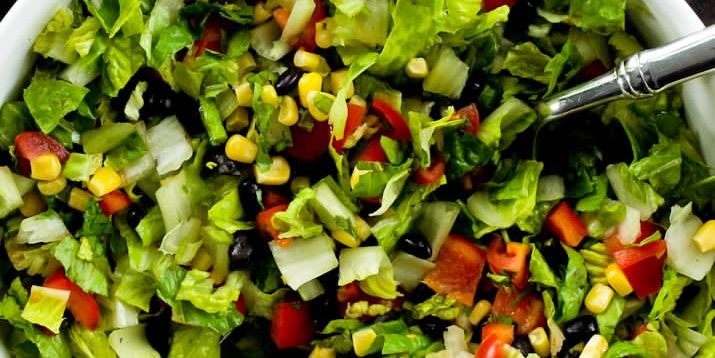 Mexican Chopped Salad with Spicy Avocado Dressing