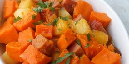 Slow Cooker Ham and Sweet Potatoes
